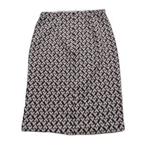 Philosophy Womens Knit Pencil Skirt Size 4 Gray and White Geometric NWT Stretch